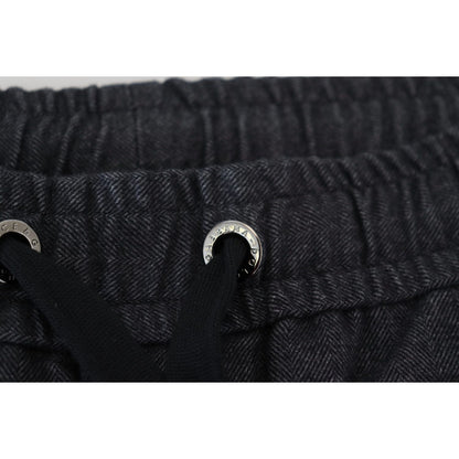 Dolce & Gabbana Grey Cotton Tapered Cotton Pants