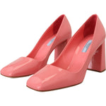 Prada Pink Patent Leather Block Heels Pumps Classic LA10135- 35
