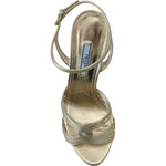 Prada Gold Leather Sandals Ankle Strap Heels Stiletto Sandal LA10142-36.5