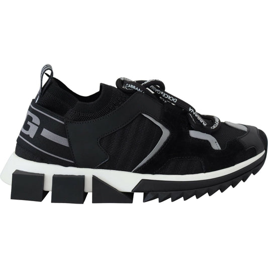 Dolce & Gabbana Black Mesh Sorrento Trekking Sneakers Shoes