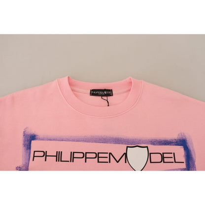 Philippe Model Pink Printed Long Sleeves Pullover Sweater
