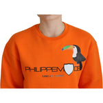 Philippe Model Chic Orange Printed Long Sleeve Pullover Sweater Philippe Model Chocolate