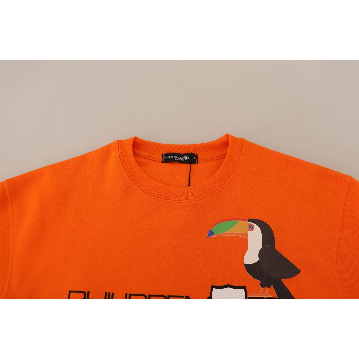 时尚橙色印花长袖套头衫