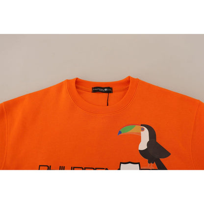 Philippe Model Orange Printed Long Sleeves Pullover Sweater