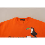Philippe Model Chic Orange Printed Long Sleeve Pullover Sweater Philippe Model Orange Red