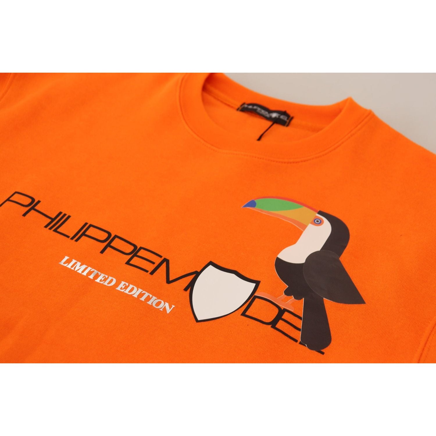 时尚橙色印花长袖套头衫