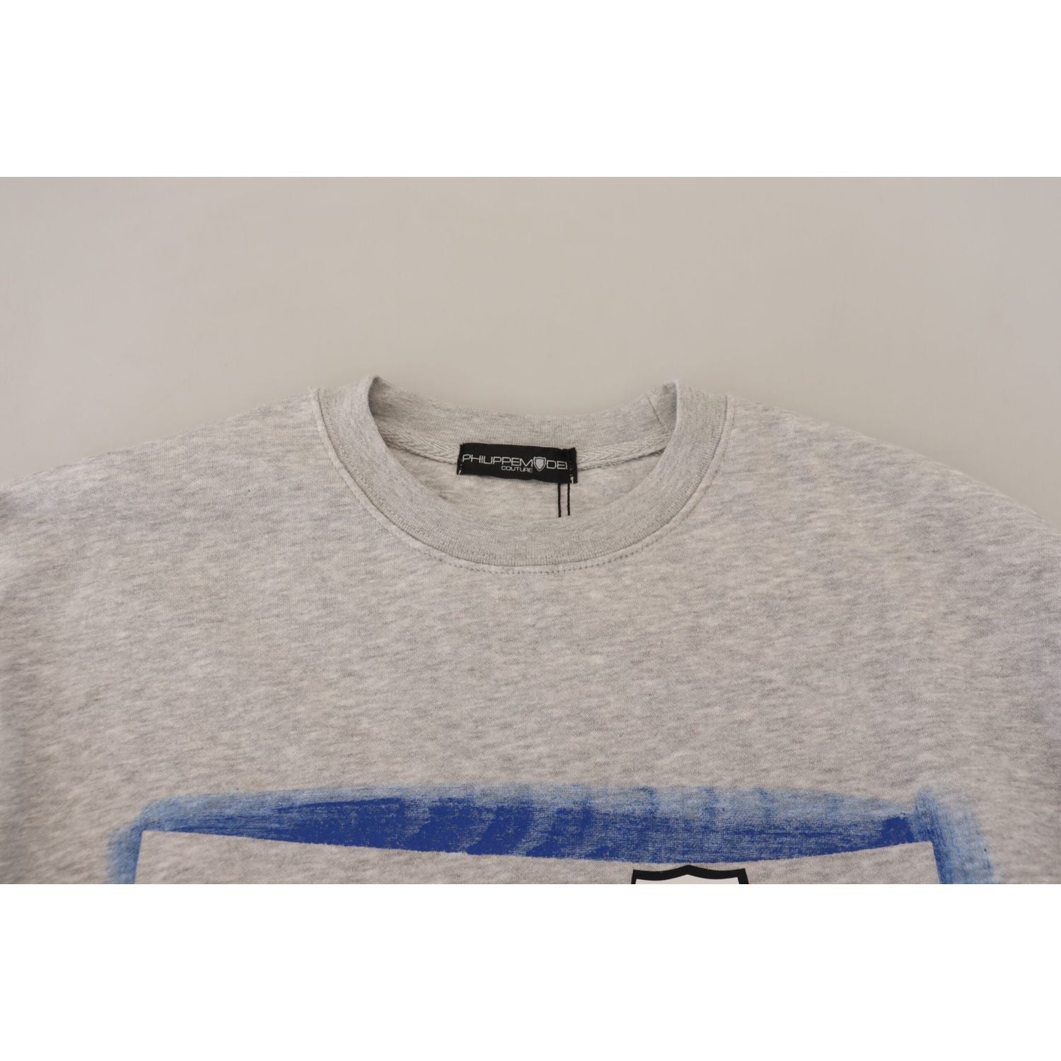 优雅灰色印花棉质毛衣