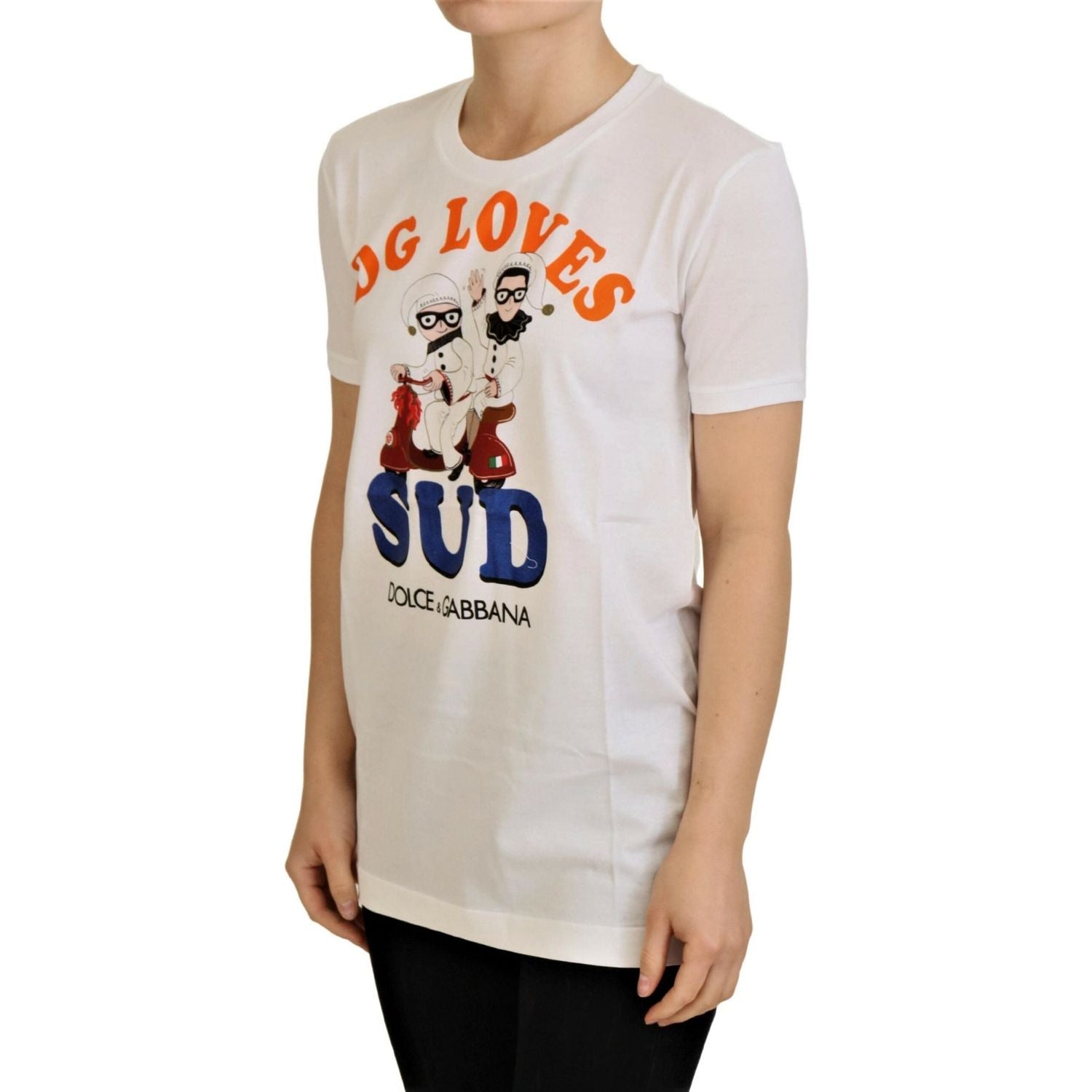 Dolce & Gabbana White Cotton DG Loves SUD  T-shirt