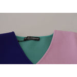 Dolce & Gabbana Multicolor V-neck Viscose Long Sleeves Sweater