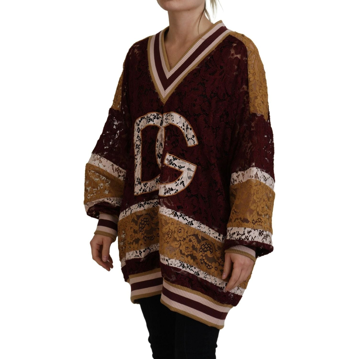 سترة متعددة الألوان بفتحة رقبة على شكل حرف V من دولتشي آند غابانا