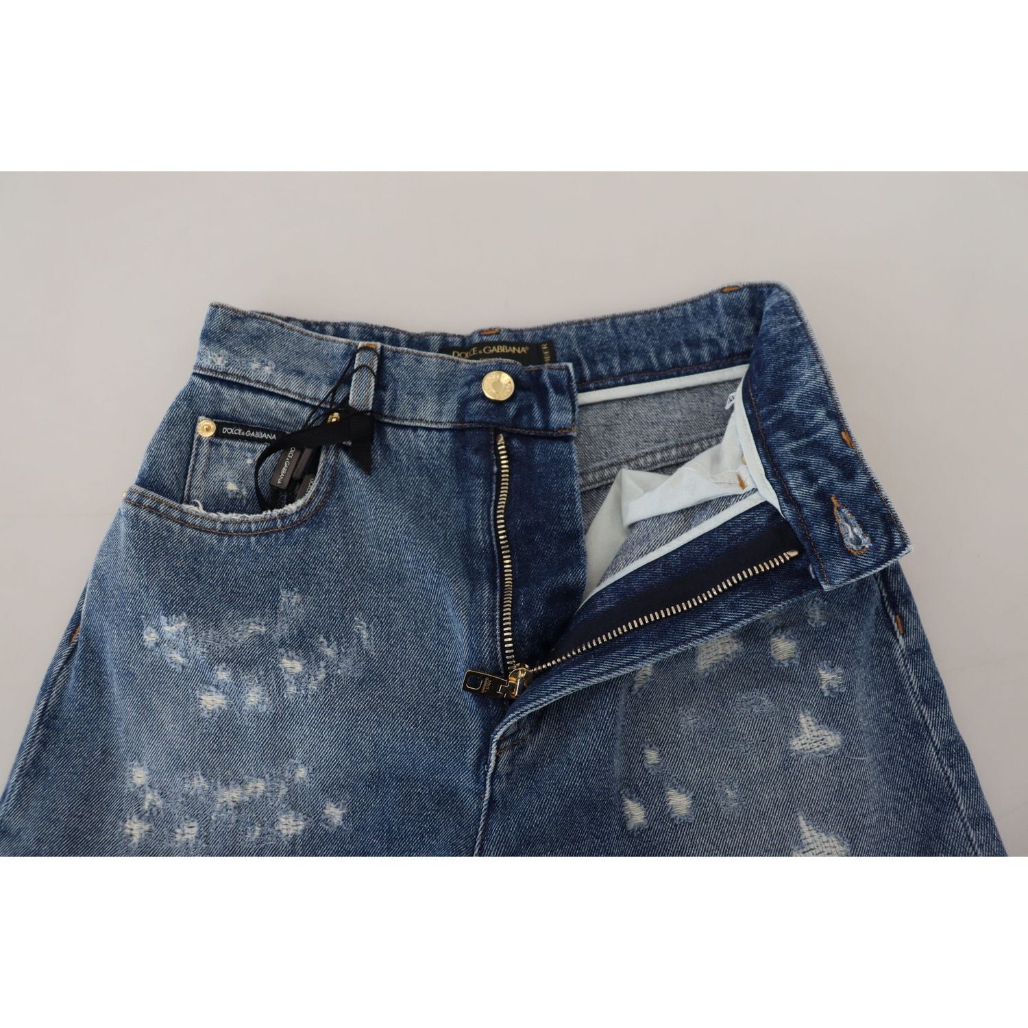 优雅高腰紧身牛仔裤