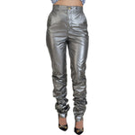 Dolce & Gabbana Metallic Silver High Waist Skinny Pants
