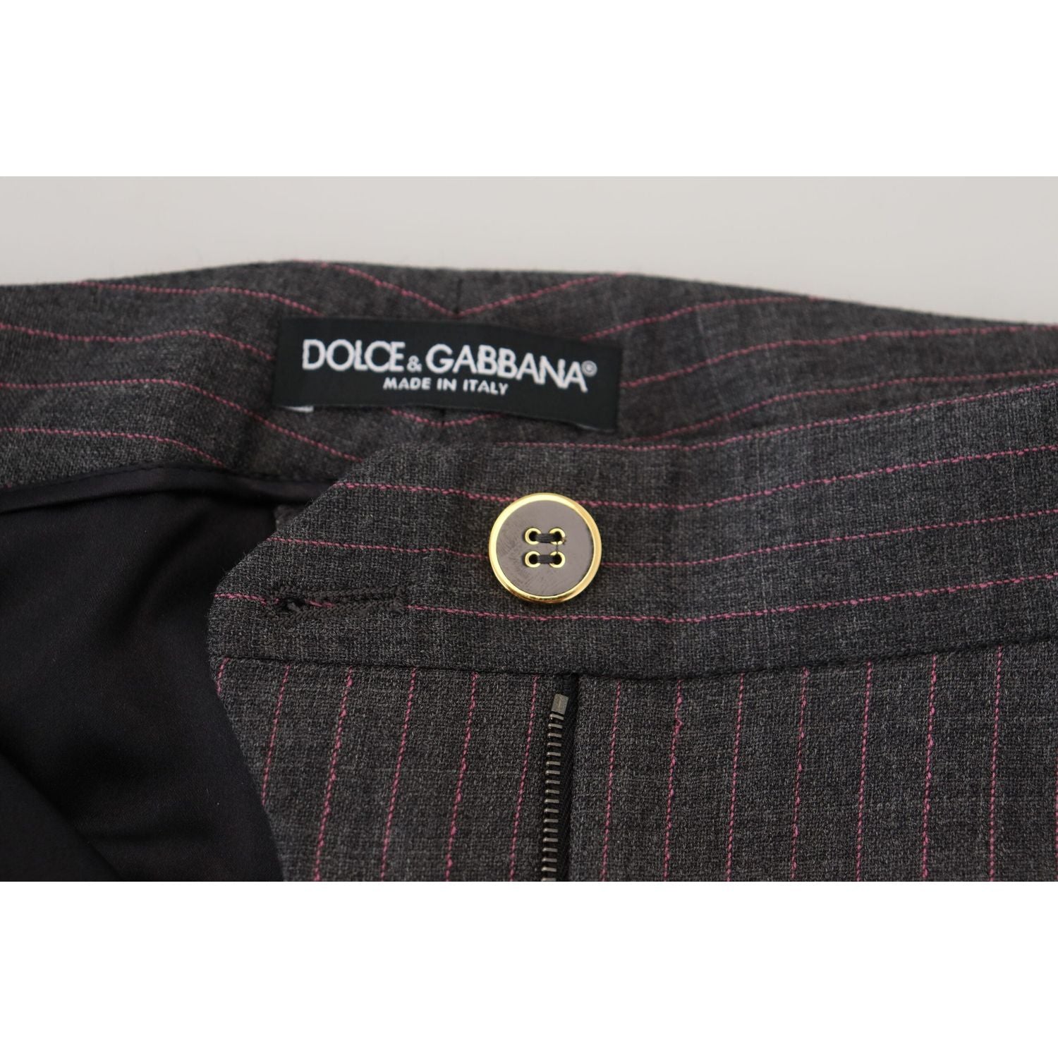 优雅灰色条纹锥形裤