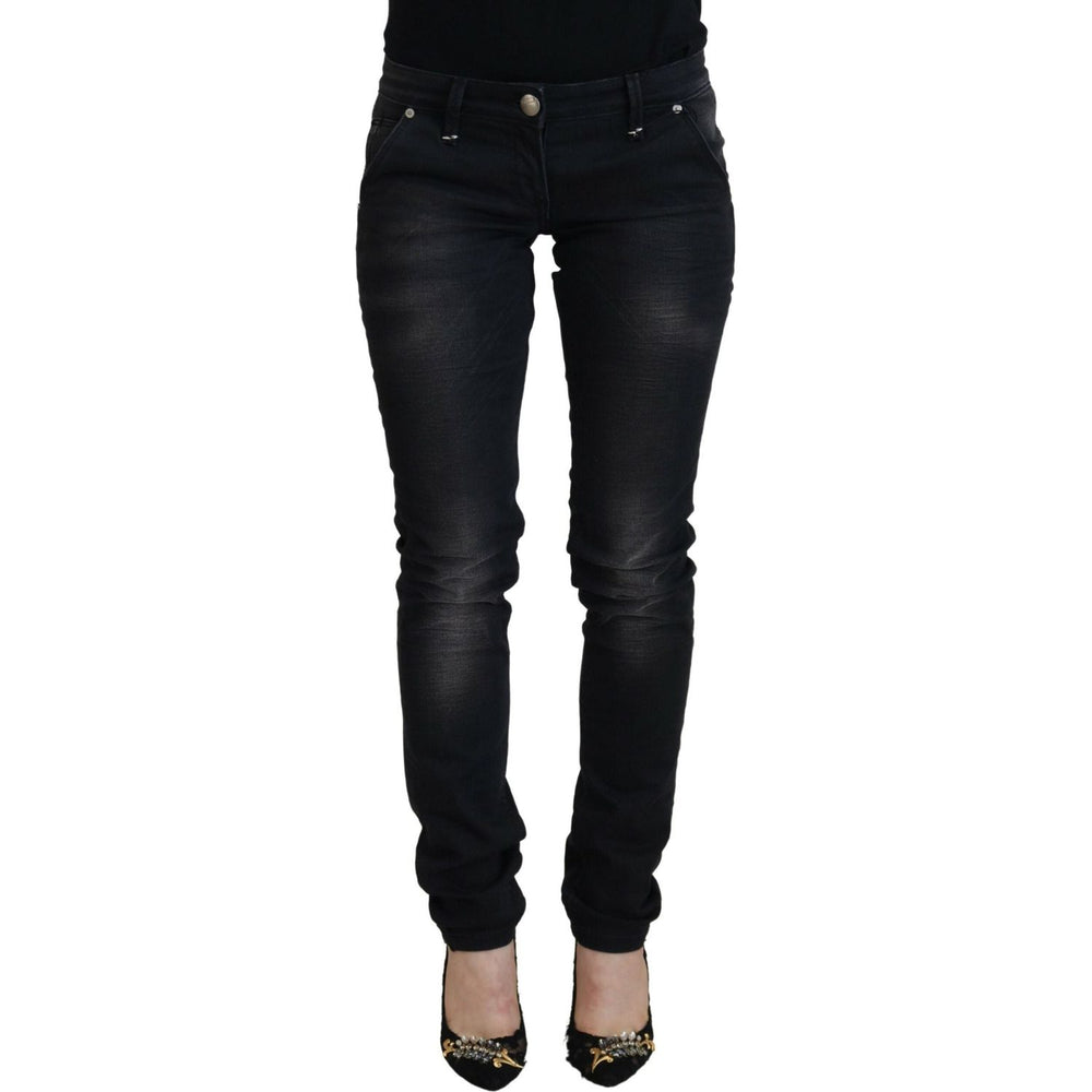 Acht Black Washed Cotton Skinny Women Casual Denim Jeans PAN72667- 40