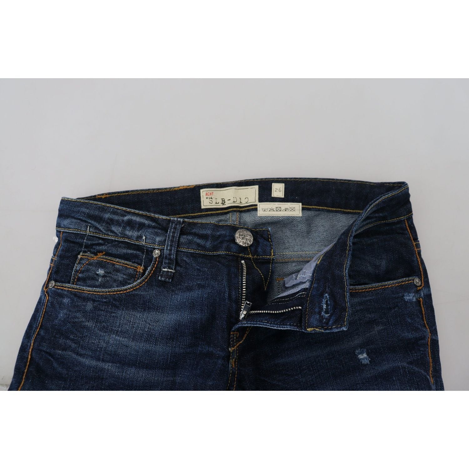 时尚低腰设计师款紧身牛仔裤