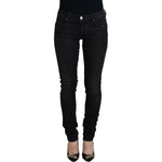 Acht Black Cotton Slim Fit Women Casual Denim Jeans PAN74112-27