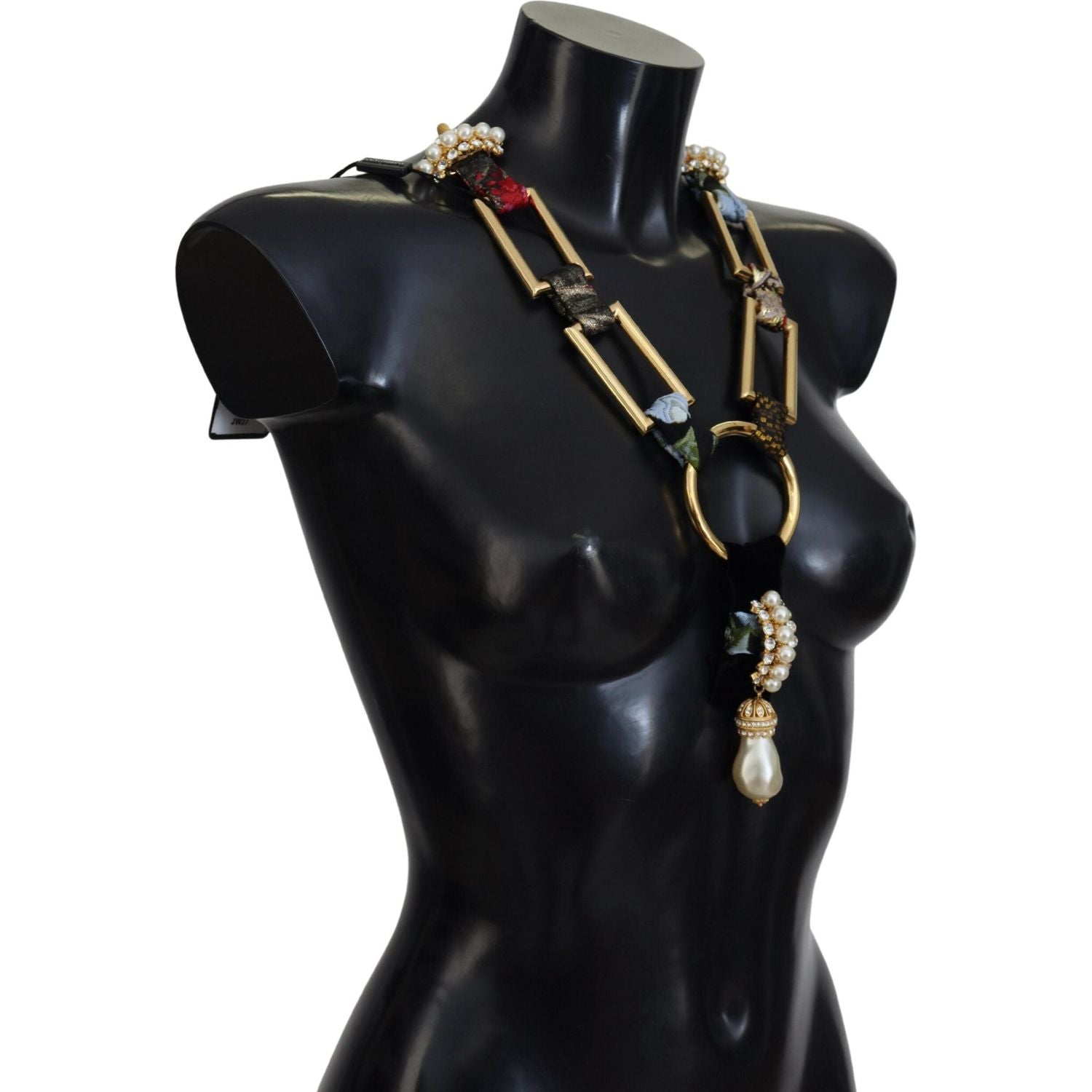 优雅金色黄铜珍珠项链