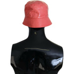 Dolce & Gabbana Peach Quilted Faux Leather Women Bucket Cap Hat