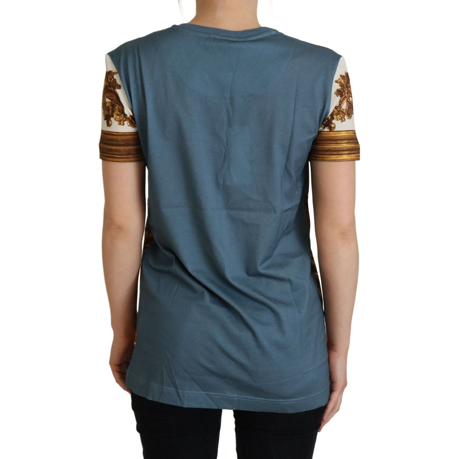 تي شيرت كاجوال قطني بطبعة ملائكية أنيقة من دولتشي آند غابانا