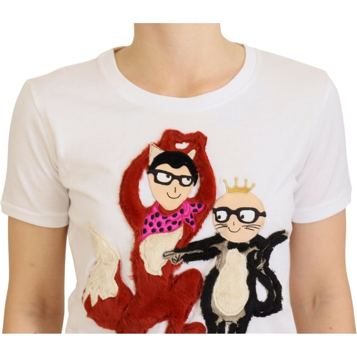 تي شيرت قطني بطبعات أيقونية من تصميم دولتشي آند غابانا