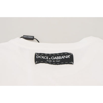 Dolce & Gabbana T-shirt Top White Textured Short Sleeve