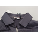 U.S. POLO ASSN. Gray Printed Long Sleeves Collared Top