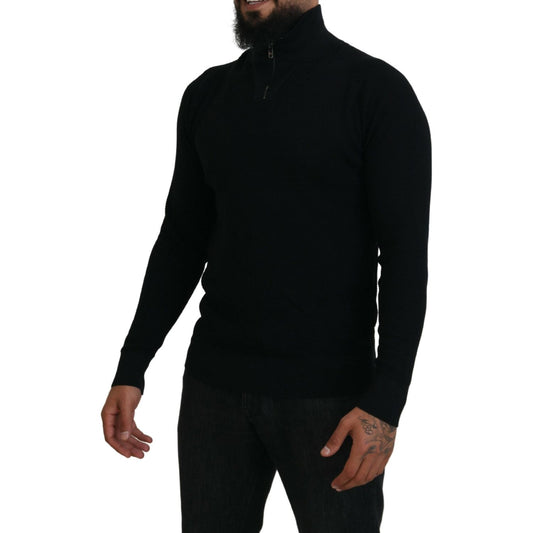 Dolce & Gabbana Black Silk Turtle Neck Pullover Sweater TSH83962-54