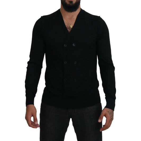 Dolce & Gabbana Black Cashmere Button Down Cardigan Sweater TSH83993-50