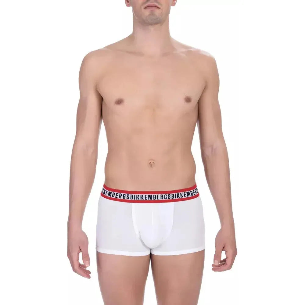 Bikkembergs White Cotton Men Underwear Twin Pack BI-22387-L