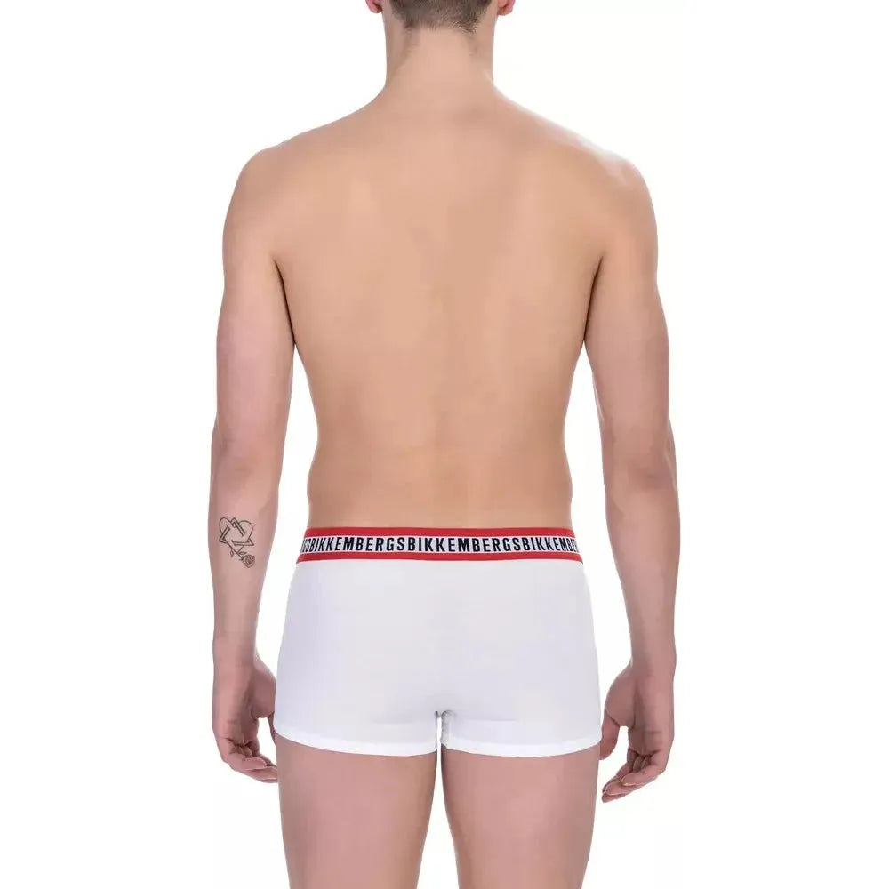 Bikkembergs White Cotton Men Underwear Twin Pack BI-22387-L