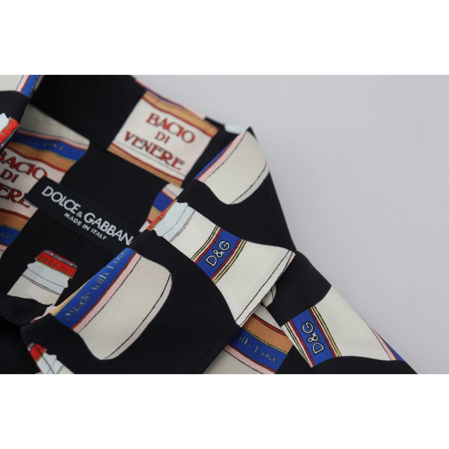 قميص حرير أنيق بأكمام طويلة من دولتشي آند غابانا