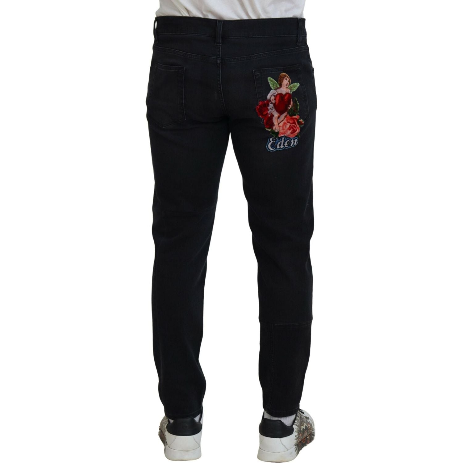 بنطلون جينز ضيق أسود أنيق من دولتشي آند غابانا