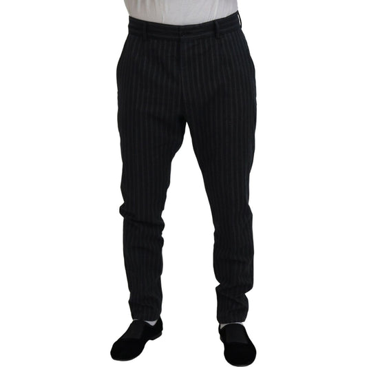 Dolce & Gabbana Dark Gray Stripes Chino Dress Pants PAN74719-52
