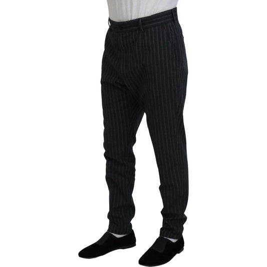 Dolce & Gabbana Dark Gray Stripes Chino Dress Pants PAN74719-52