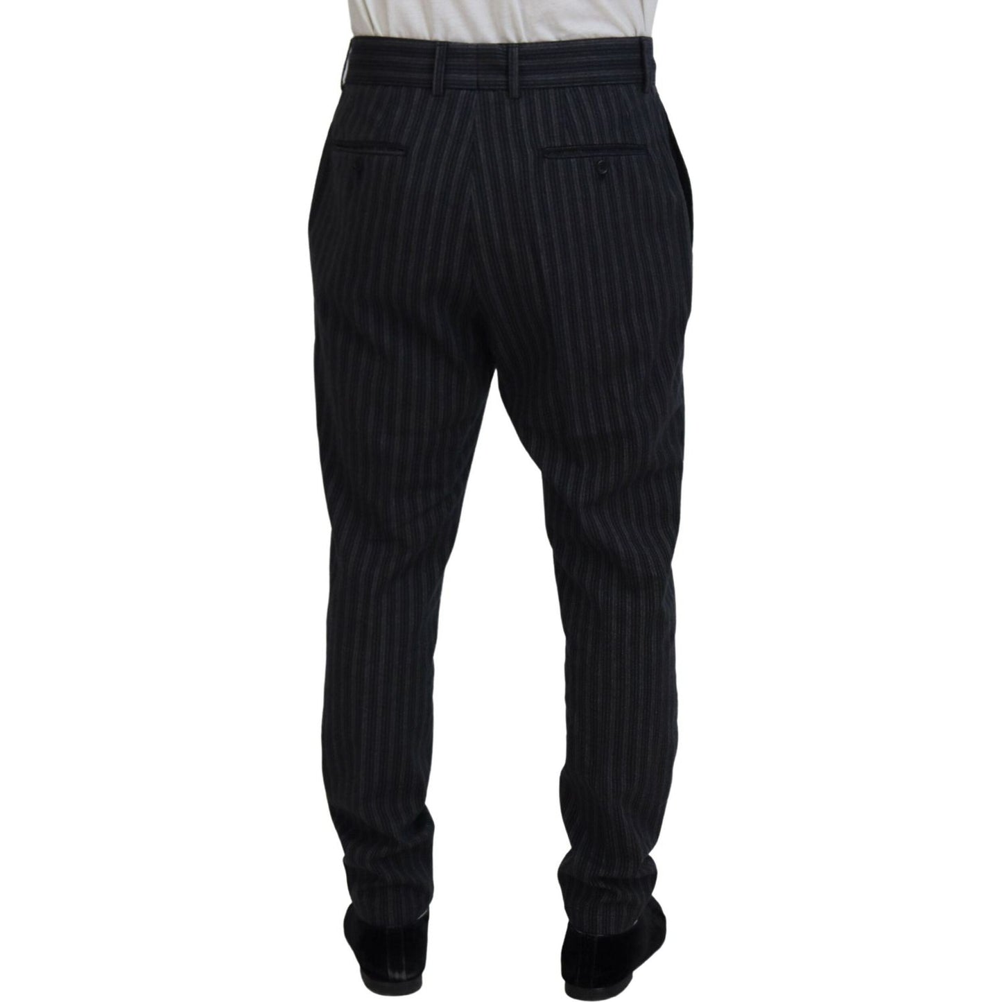 Dolce & Gabbana Dark Gray Stripes Chino Dress Pants PAN74719-52
