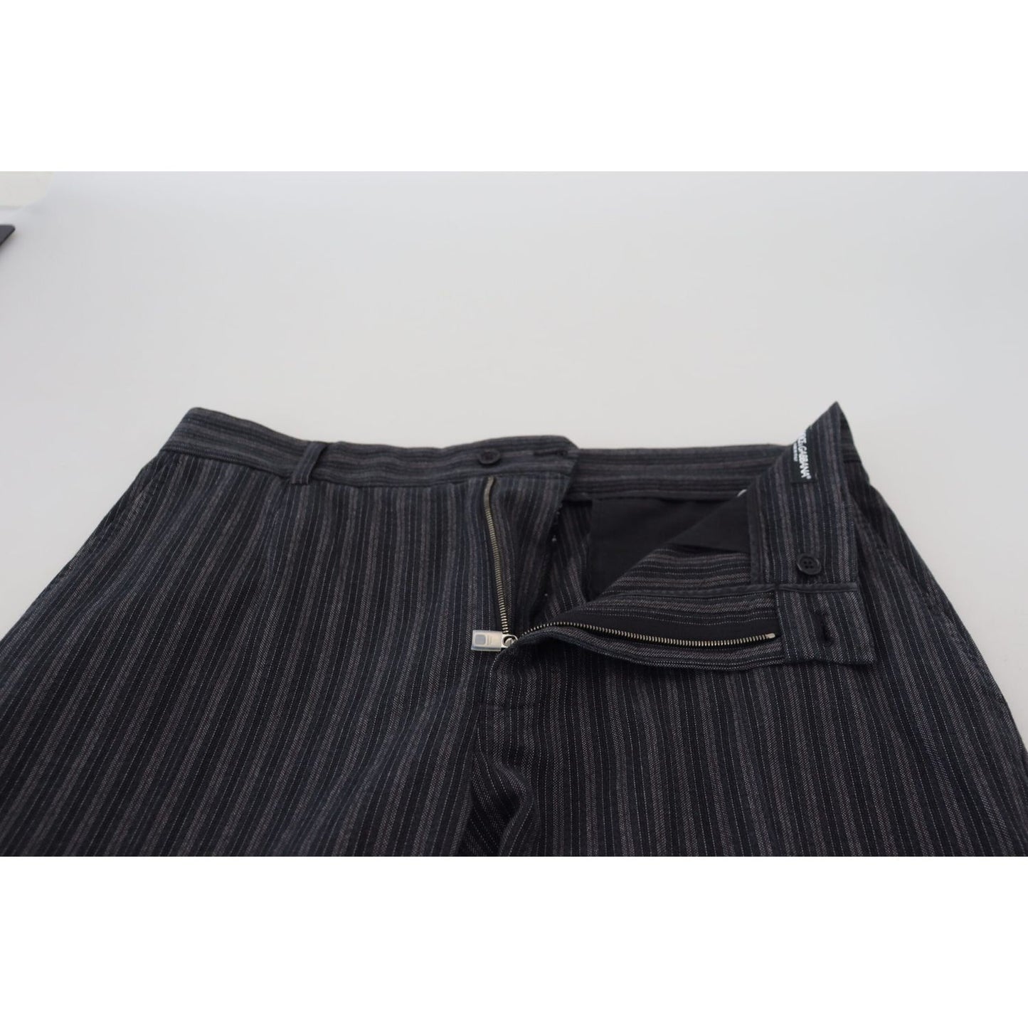 Dolce & Gabbana Dark Gray Stripes Chino Dress Pants PAN74719-52
