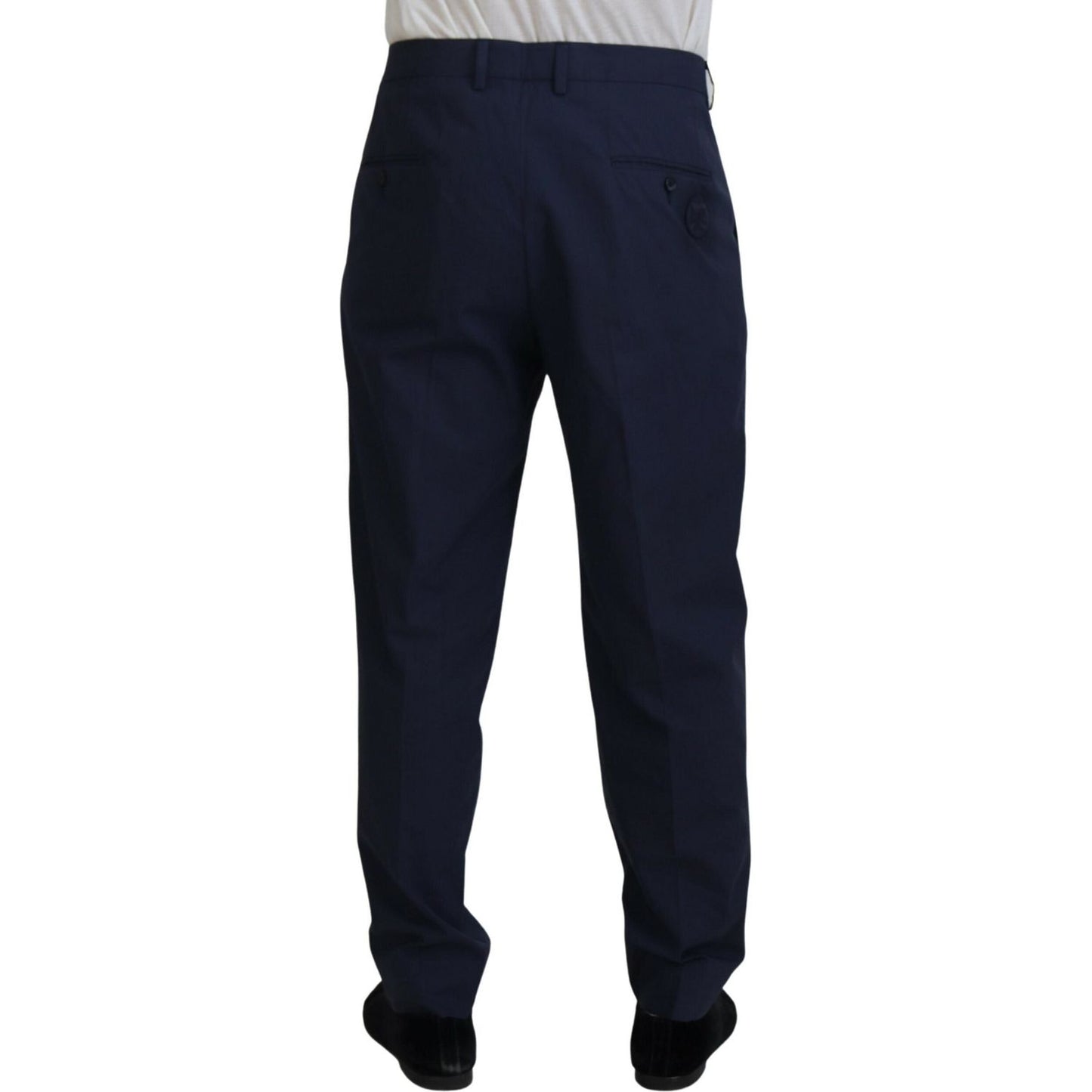 Dolce & Gabbana Dark Blue Cotton Chino Formal Pants