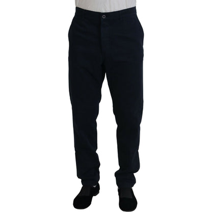 Dolce & Gabbana Blue Cotton Dress Formal Men Pants