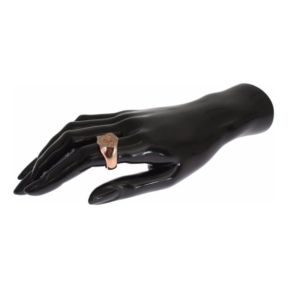 别致的镀粉红金纯银戒指