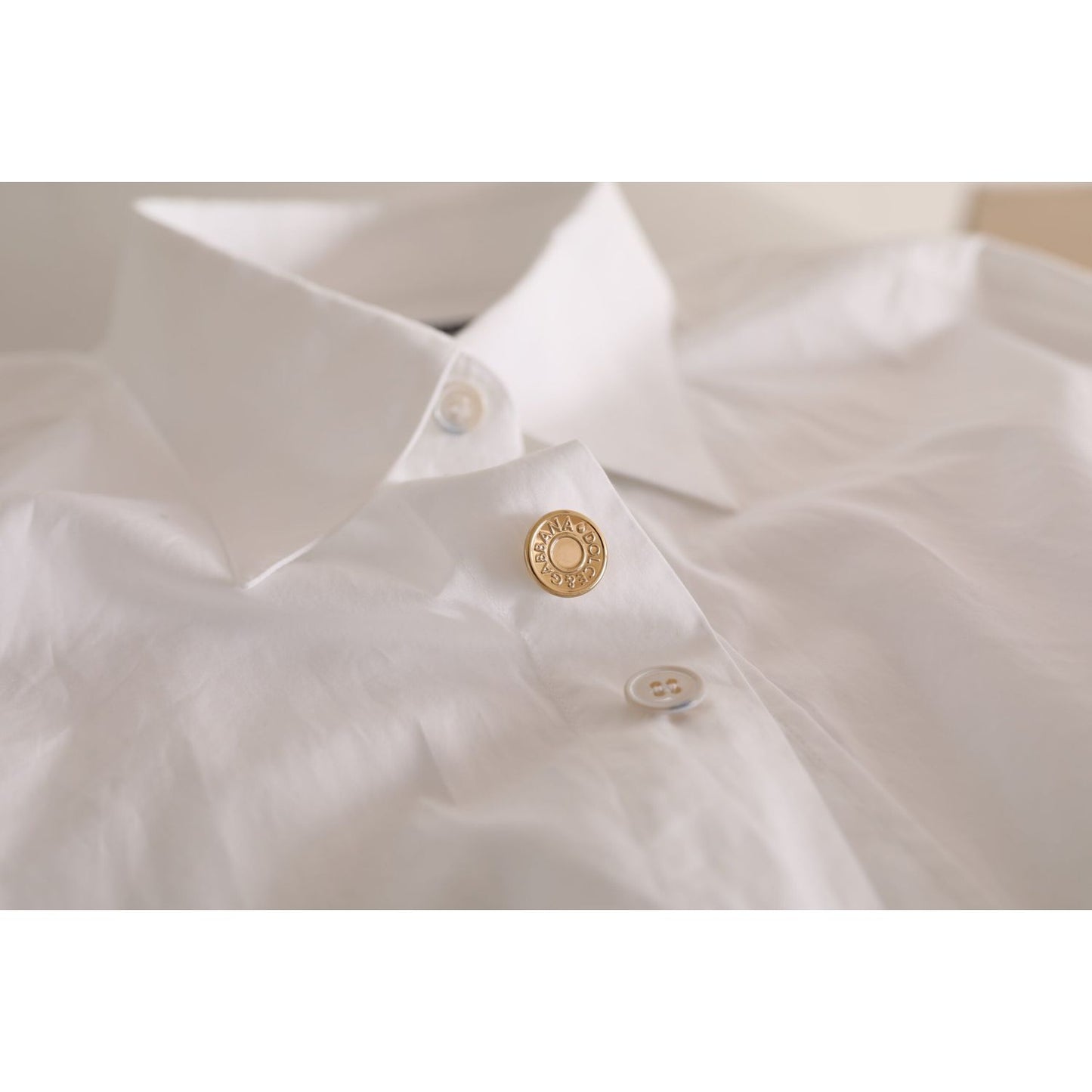 Dolce & Gabbana White Logo Cotton Casual Long Sleeves Shirt