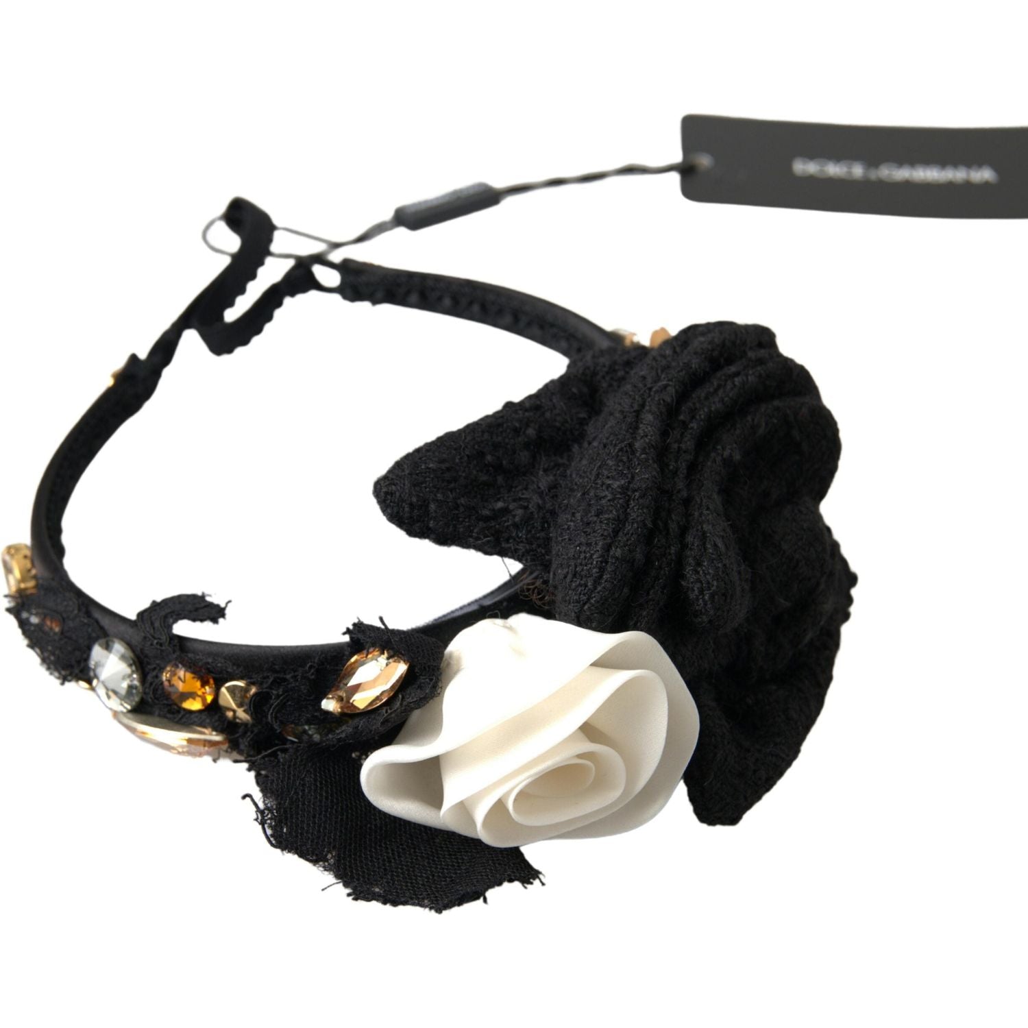 تاج حريري أنيق مزين بالكريستال من دولتشي آند غابانا