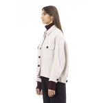 Alpha Studio Elegant White Wool Blazer Jacket