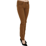 PLEIN SUD Brown Cotton Mid Waist Skinny Slim Fit Denim Jeans