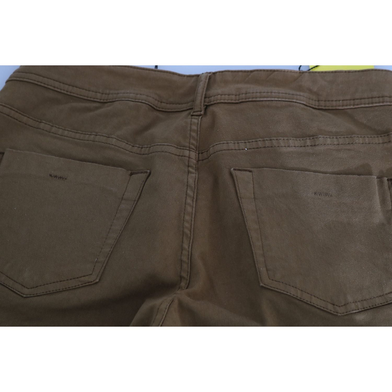 时尚中腰紧身棉质裤