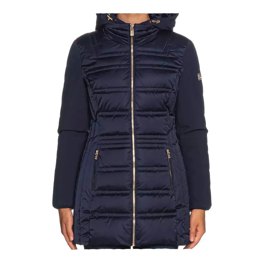 Yes Zee Blue Polyester Women's Jacket