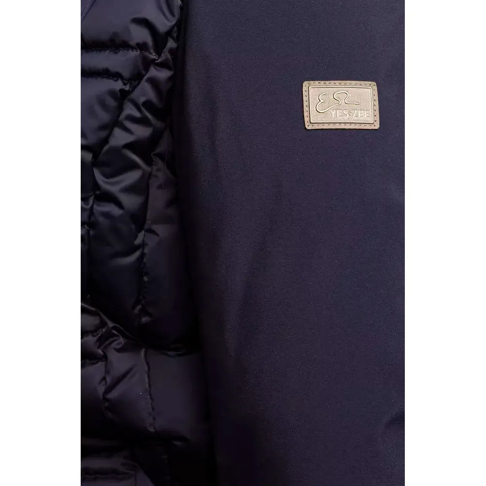 Yes Zee Blue Polyester Women's Jacket