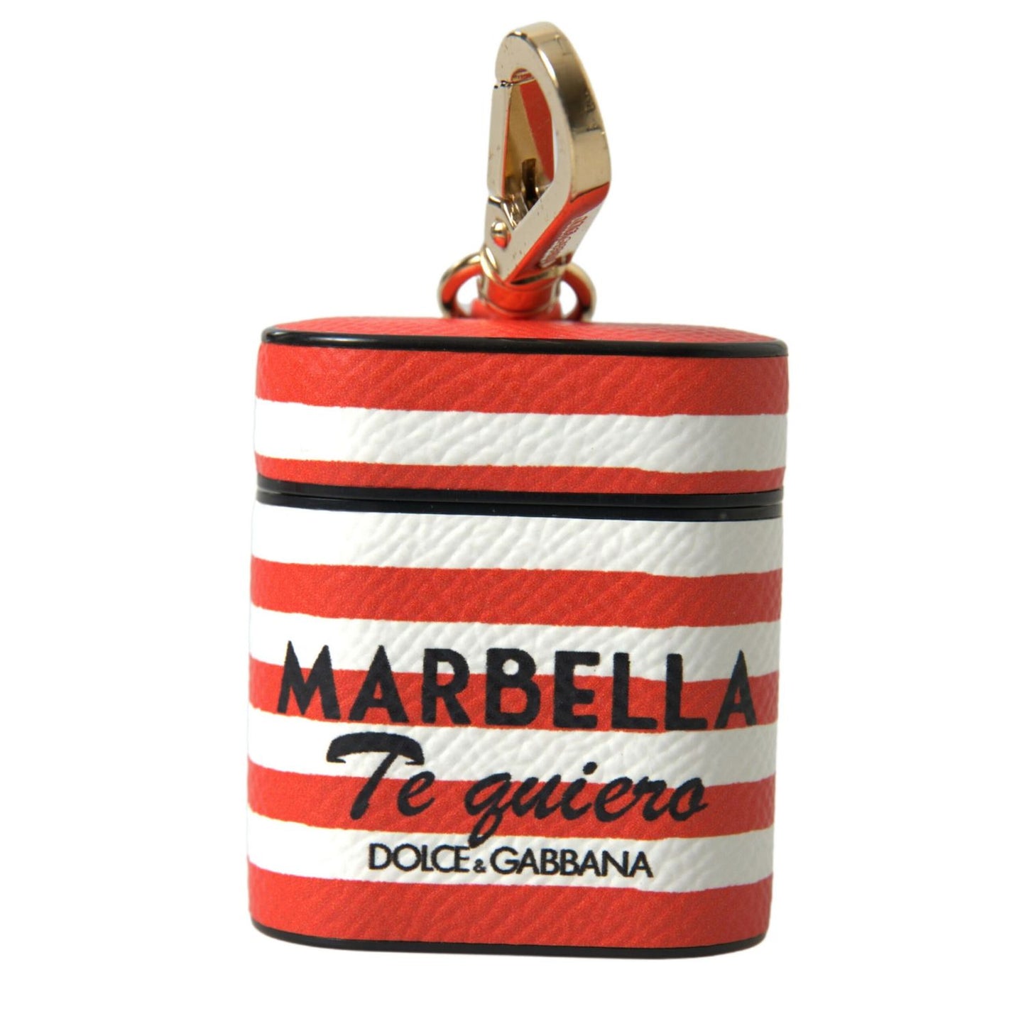 别致的橙色条纹皮革 Airpods 保护套