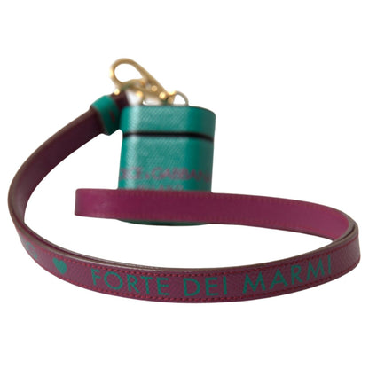 绿色和栗色优雅皮革 Airpods 保护套