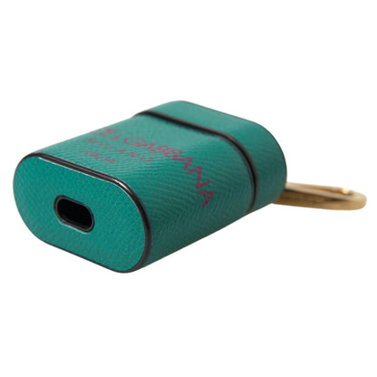 绿色和栗色优雅皮革 Airpods 保护套