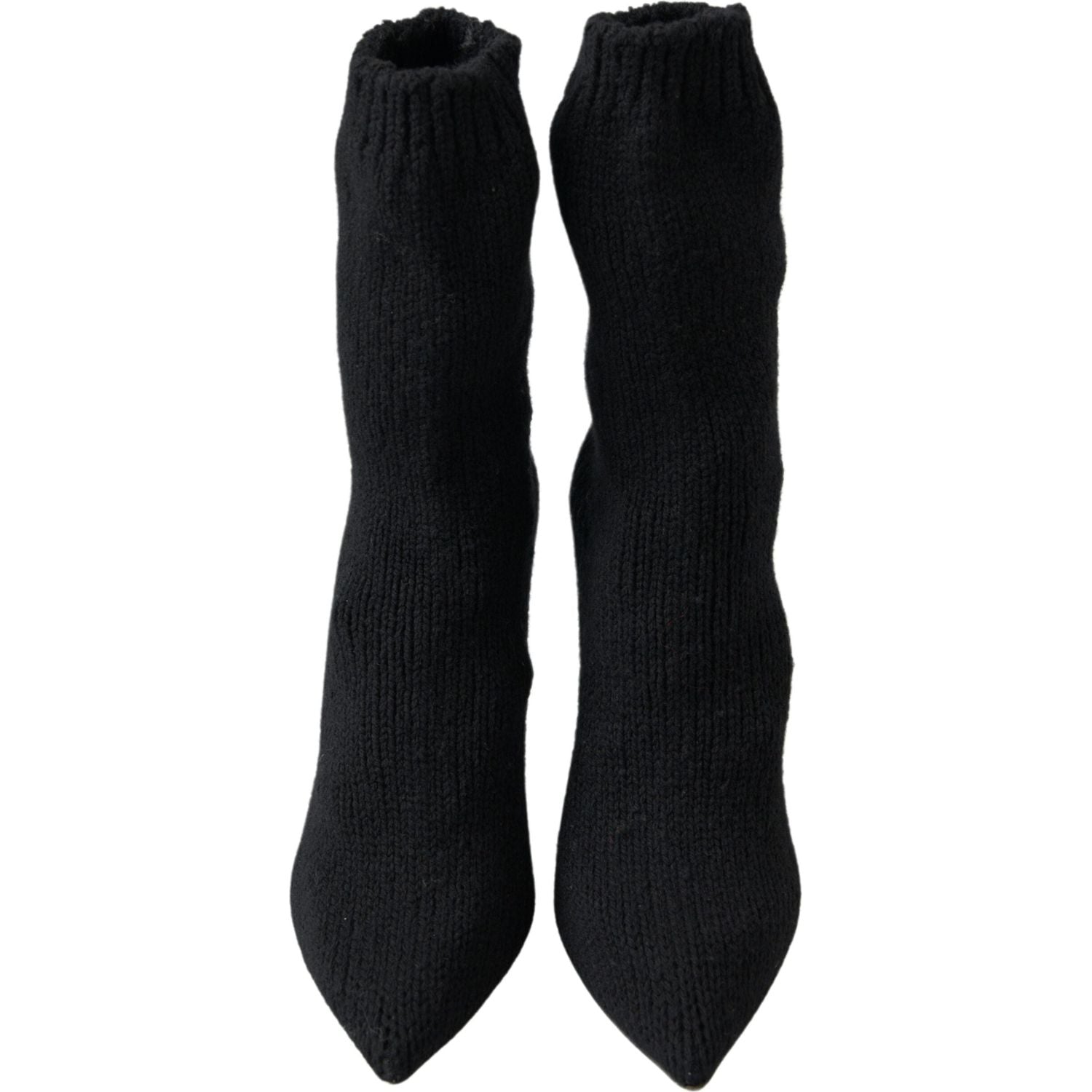 حذاء دولتشي آند غابانا الأنيق المصنوع من الفيسكوز الأسود بطول منتصف الساق